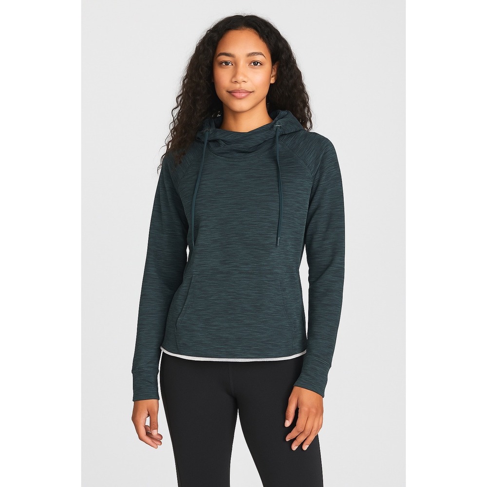 GapFit Women's‎ Heathered Gray Cowl Neck Hoodie Long Sleeve Athletic M 66-28